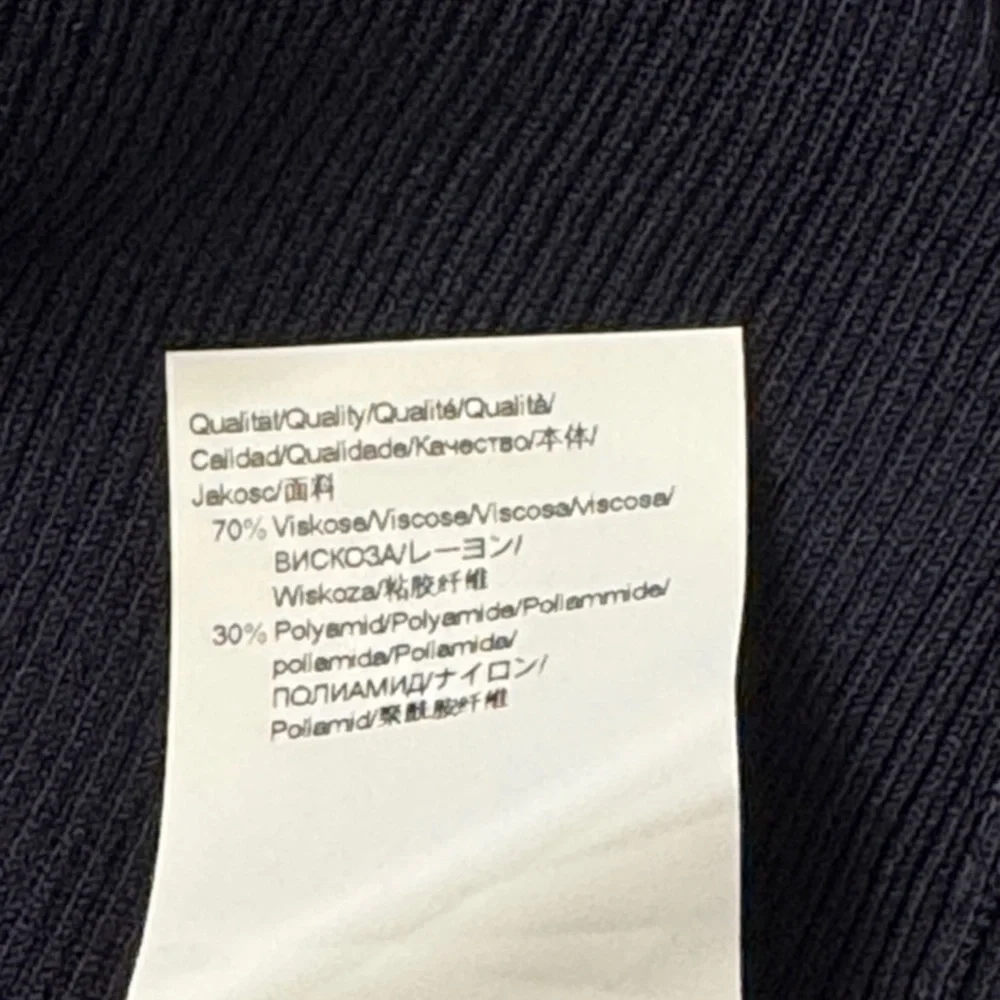 Boss Hugo Boss Ribbed Knit Top, Size XS, Color Navy Blue - Picture 10 of 10